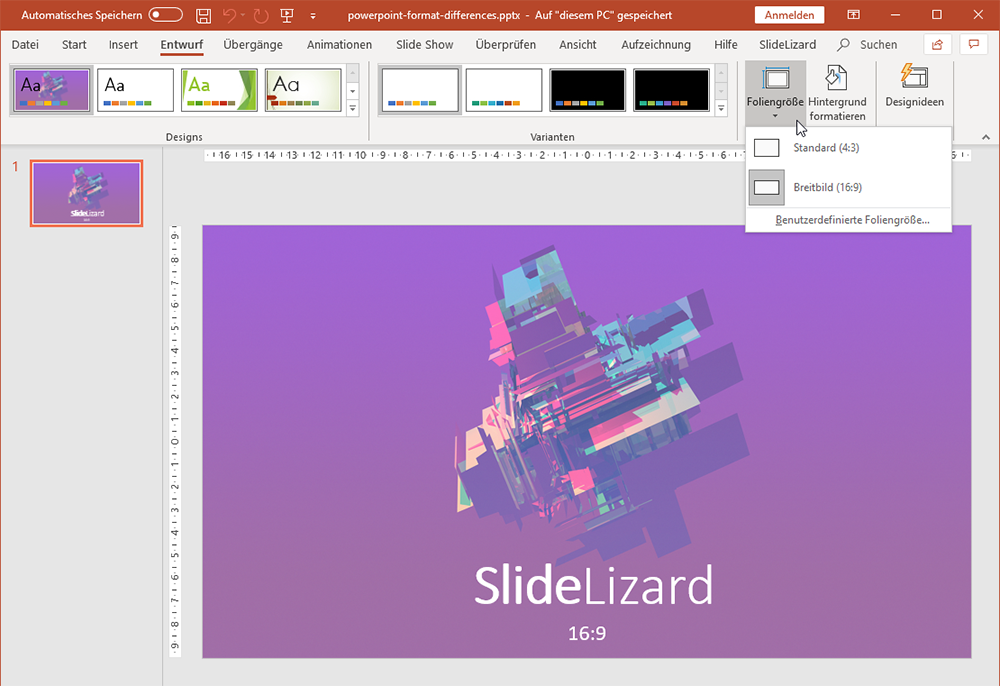 Powerpoint Folienformat Andern Slidelizard