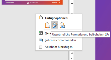 gewünschte Folien einfügen