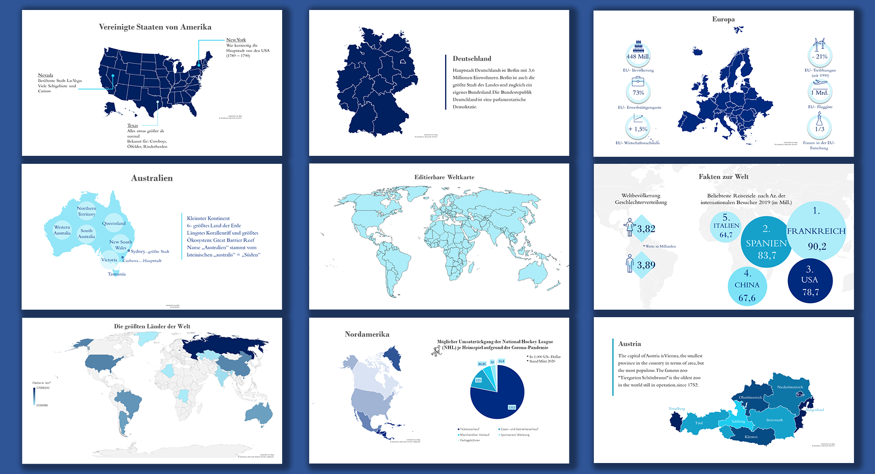 Editierbare Lander Weltkarten Fur Powerpoint Slidelizard