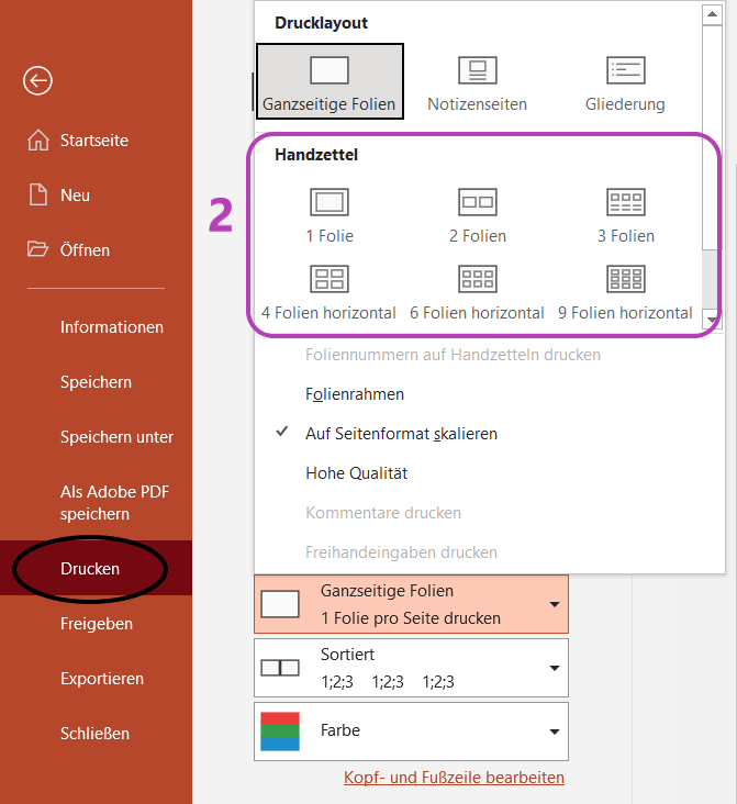 PowerPoint Handouts Erstellen Drucken 2022 SlideLizard 