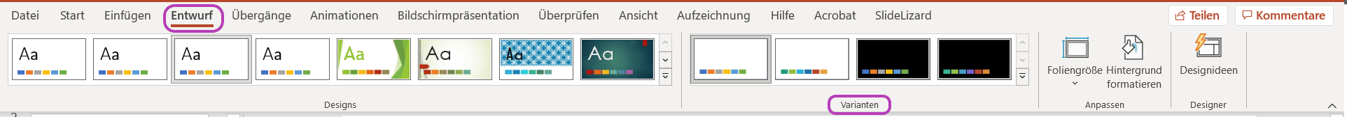 Design ändern Entwurf