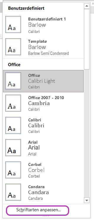 Schriftart verändern