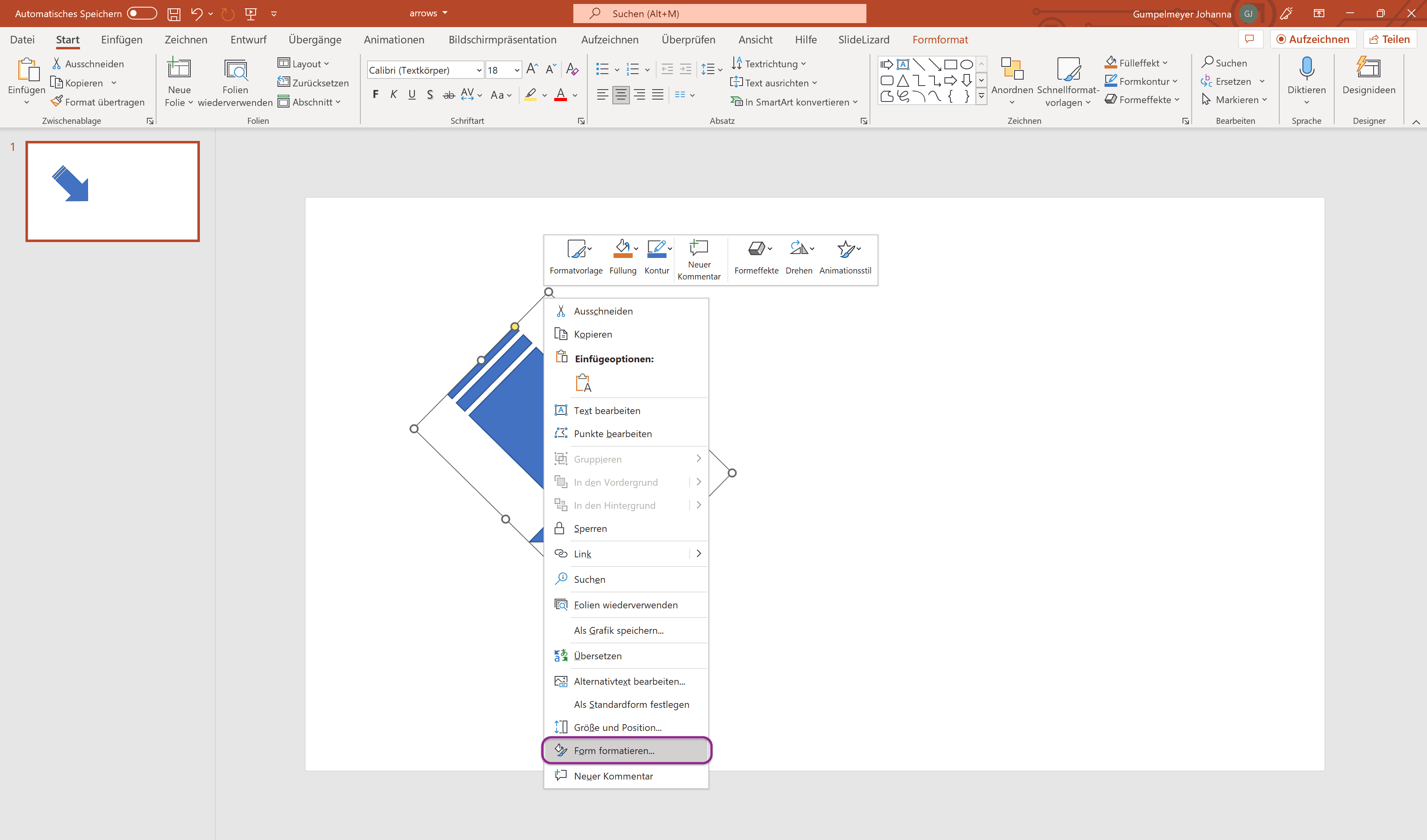 Gebogene Pfeile in PowerPoint erstellen (2022) | SlideLizard®