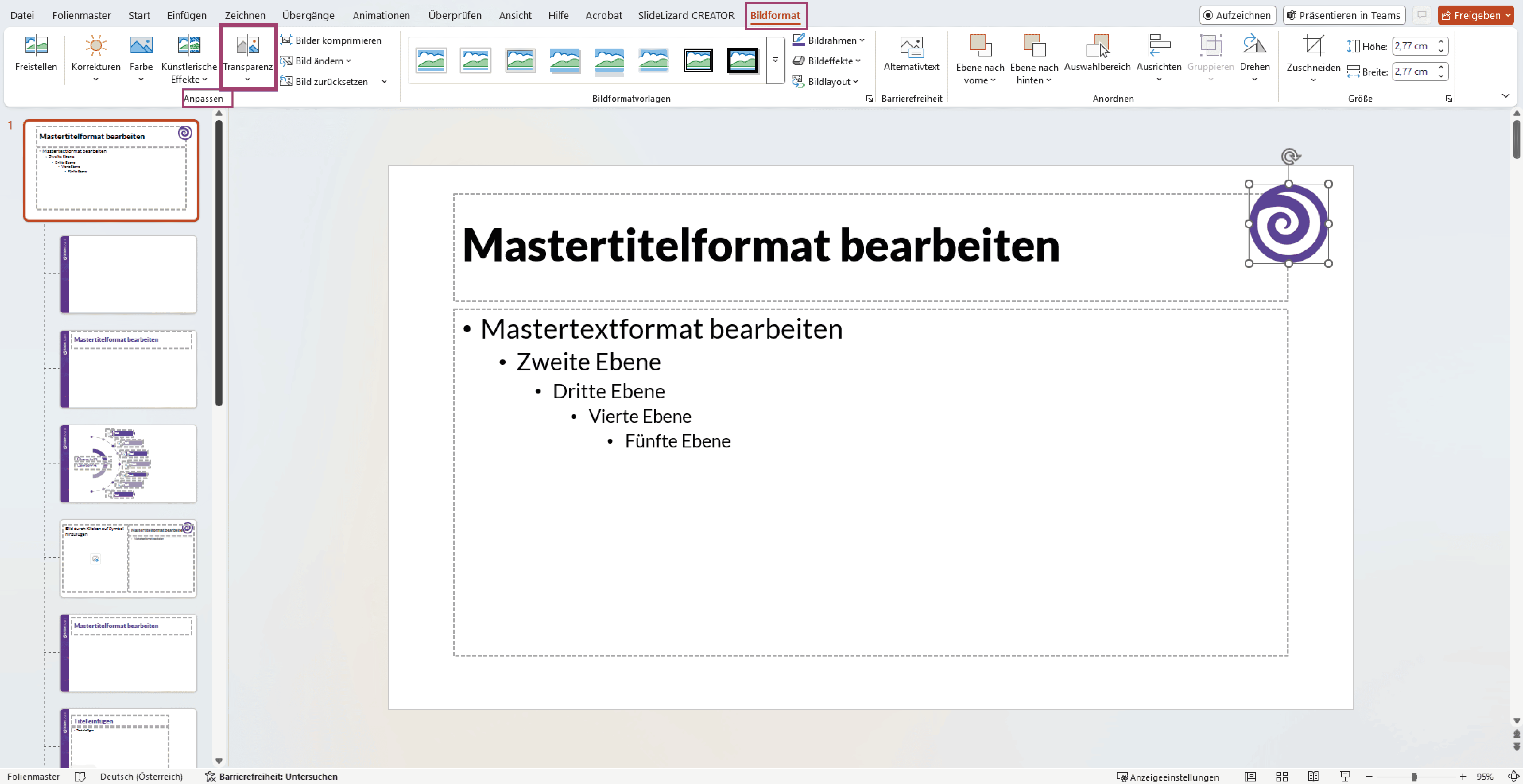 Logo Transparenz in PowerPoint einstellen