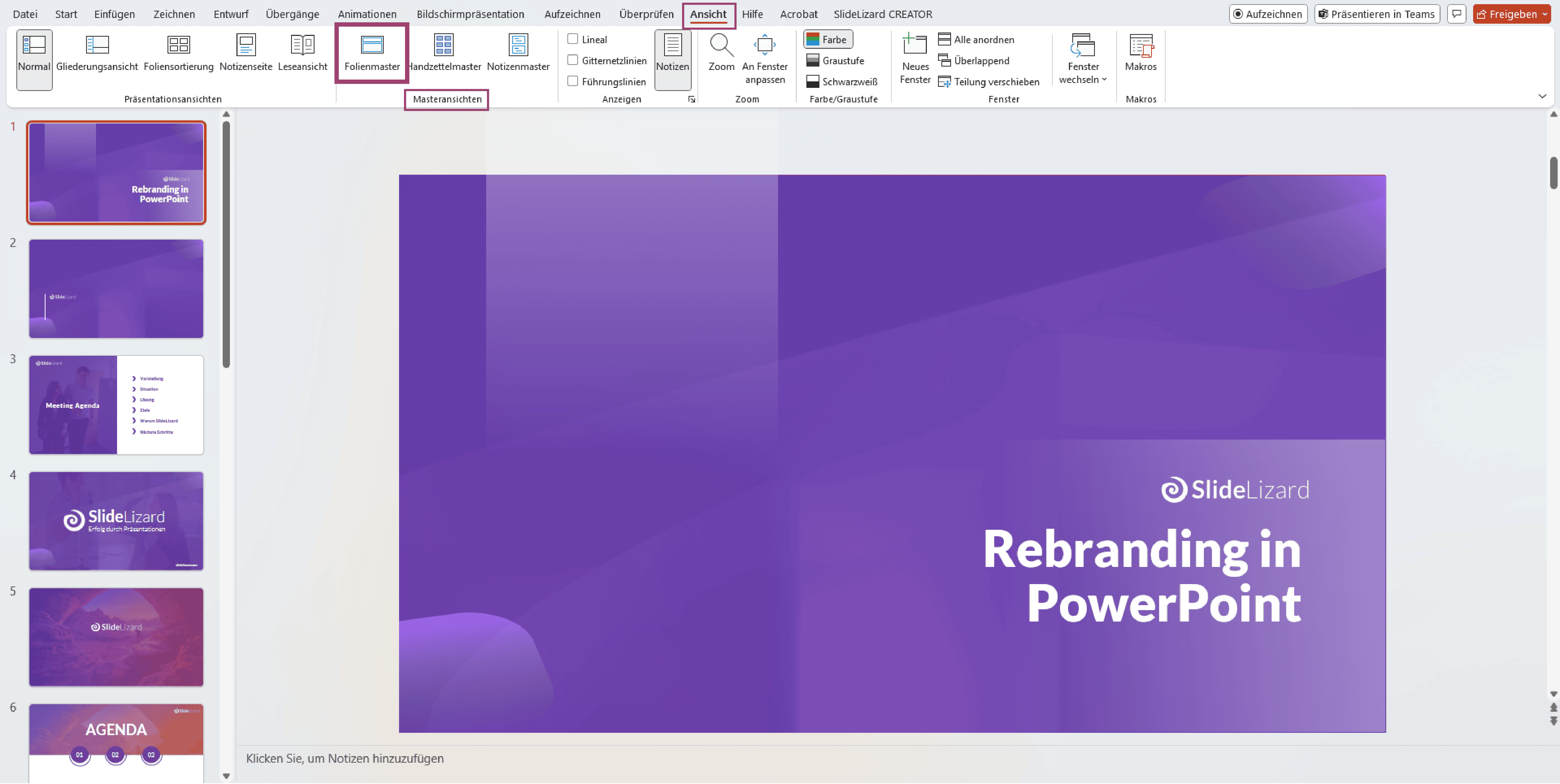PowerPoint Folienmaster für Corporate Design Anpassung
