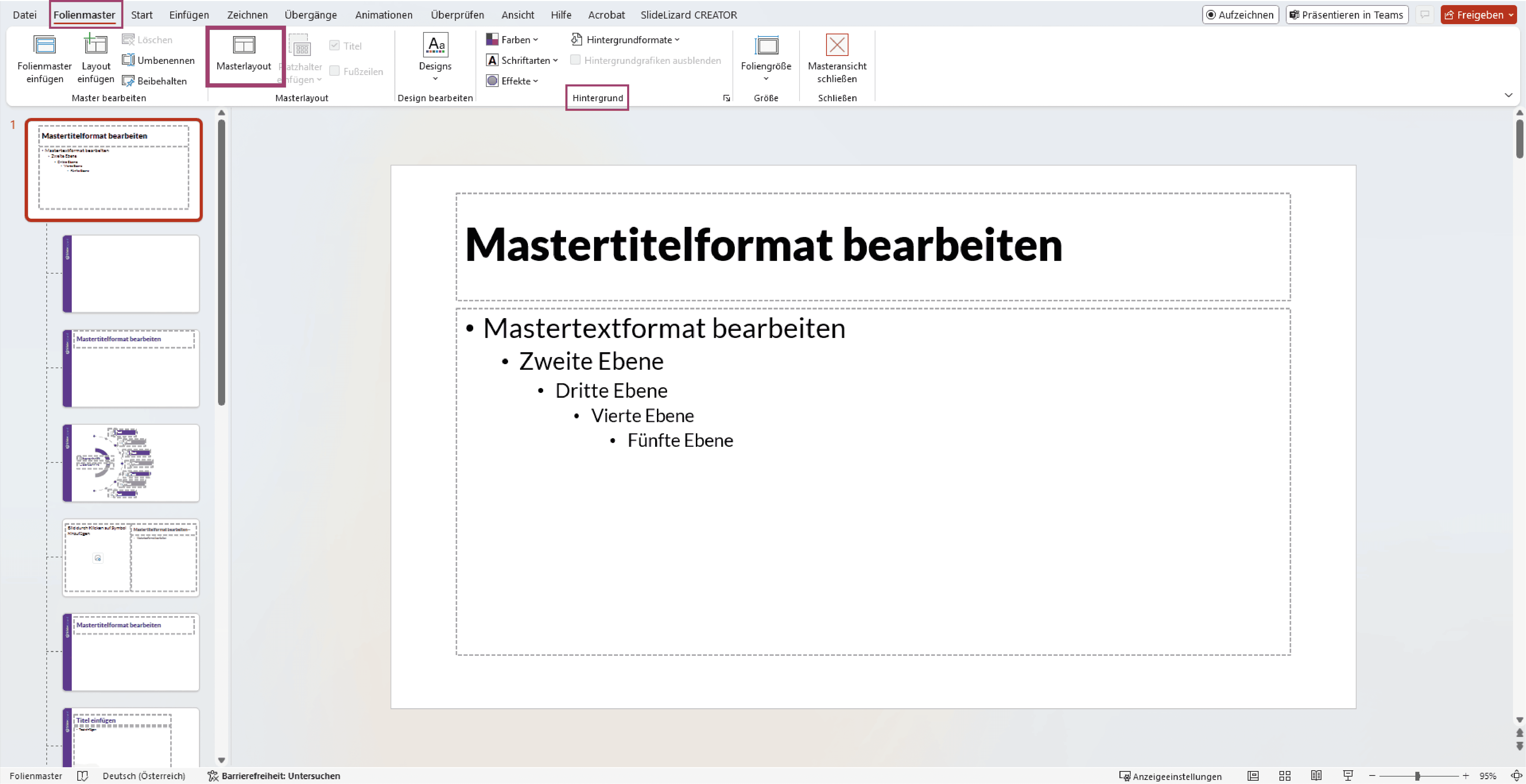 PowerPoint Masterlayout für einheitliches Präsentationsdesign