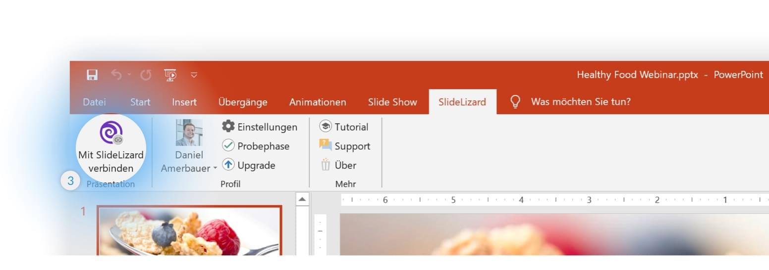 SlideLizard PowerPoint-Plugin Tab