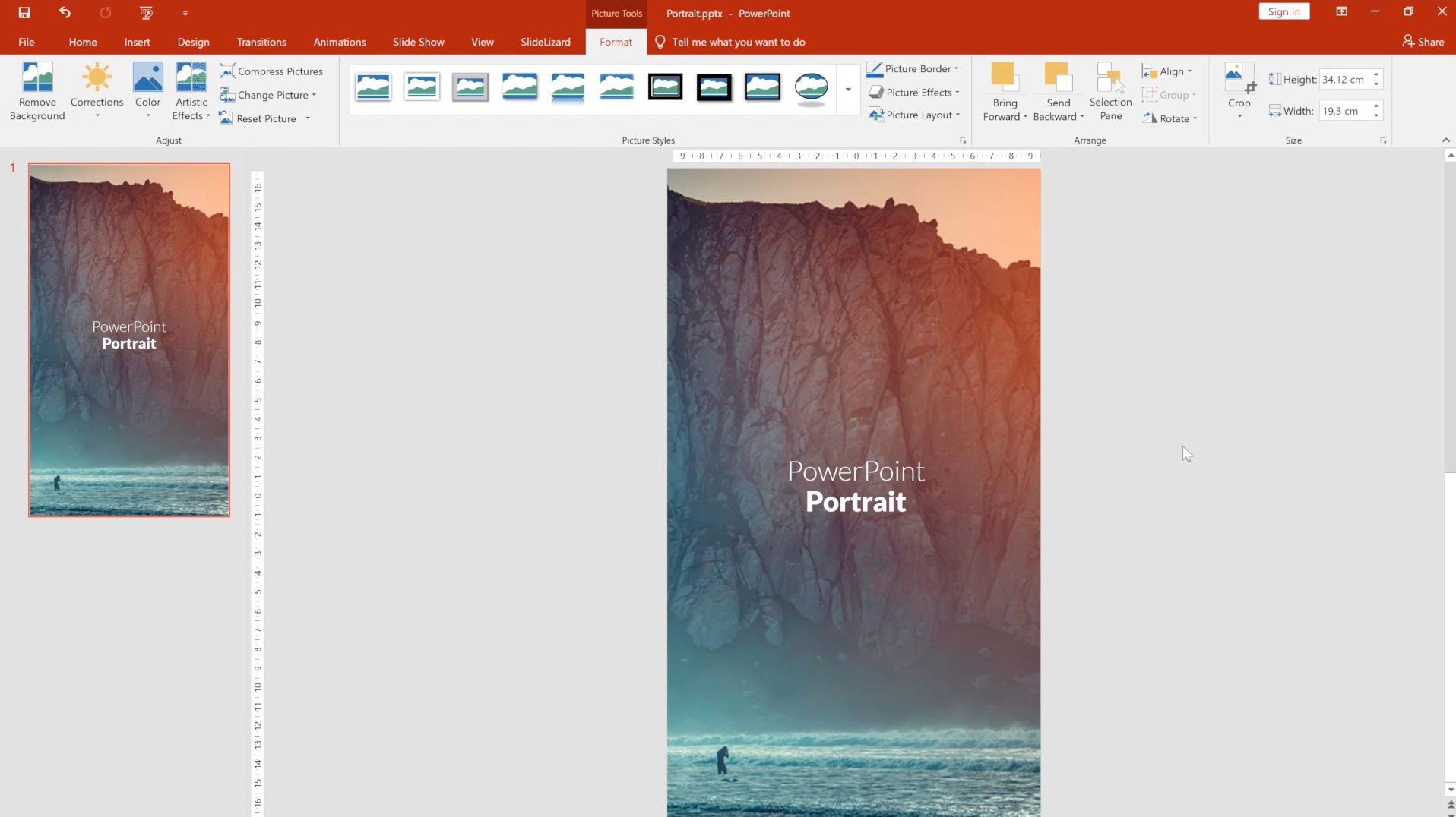 how to make a powerpoint presentation portrait