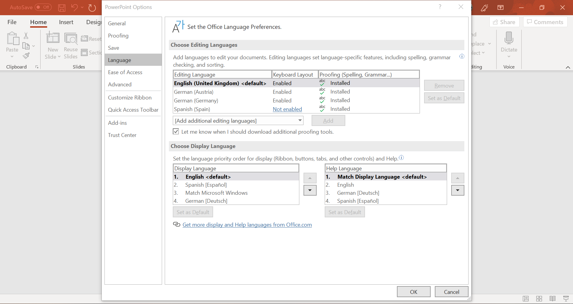 change language in ppt presentation