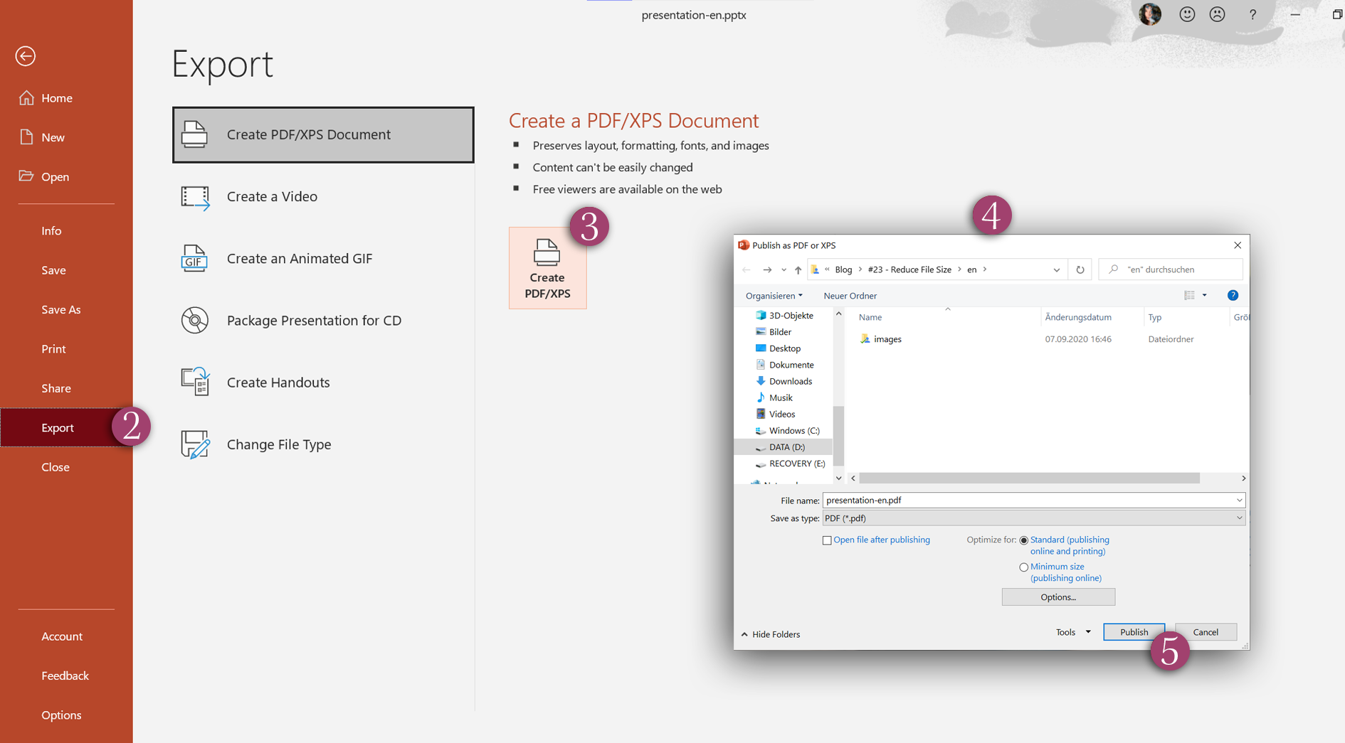 compress file size of pdf