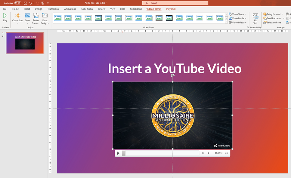 how to add video to powerpoint 2014 from youtube