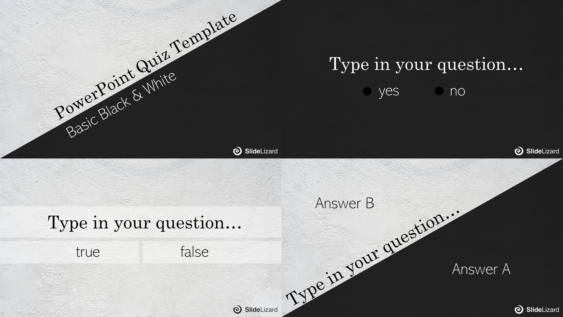 a basic black and white Quiz design