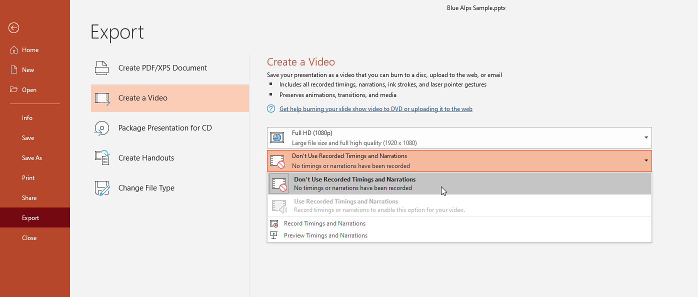 convert a powerpoint presentation to video