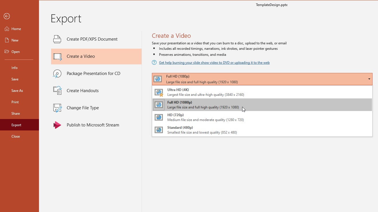 turning powerpoint presentation into video