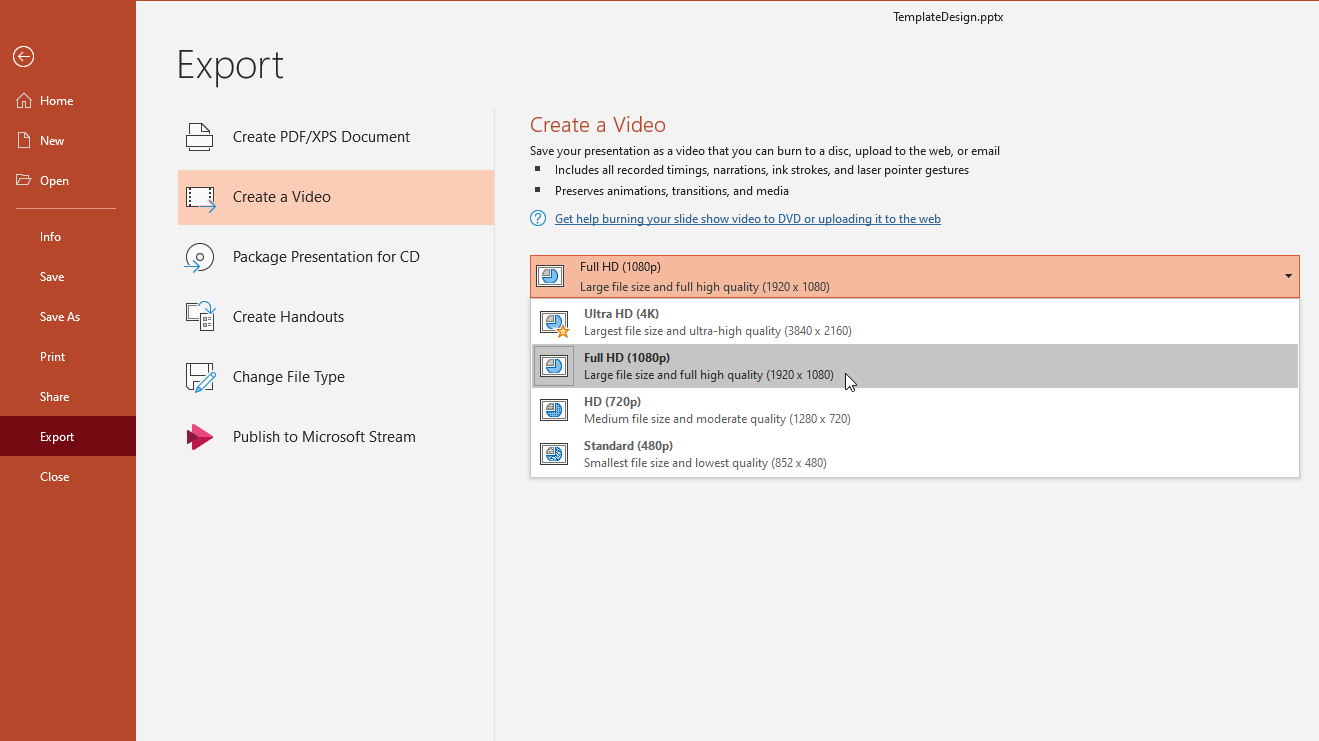 convert a powerpoint presentation to video