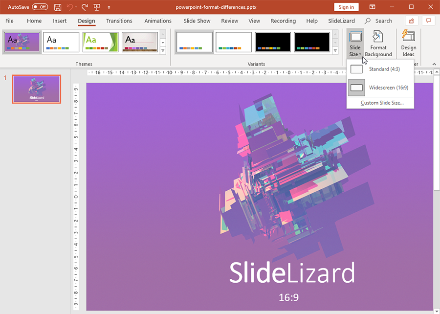 change powerpoint slide size a4