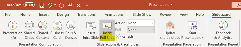 create a question and answer slide for your poll