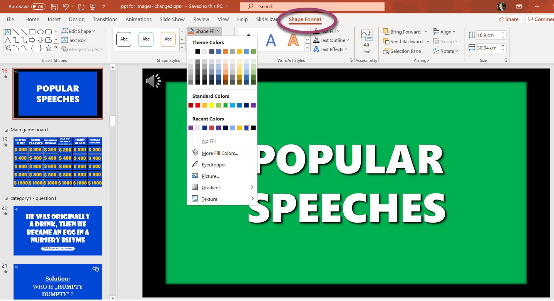 PowerPoint shapes can get edited
