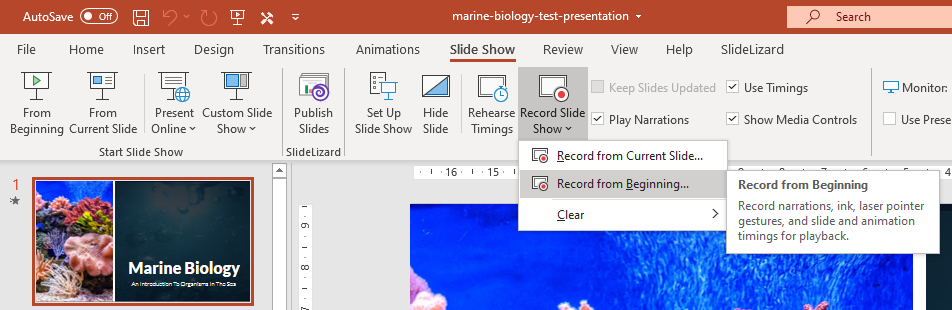 record powerpoint presentation without video