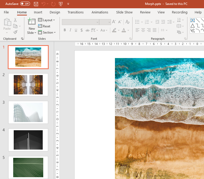 Is Morph Transition Available In Powerpoint 2016