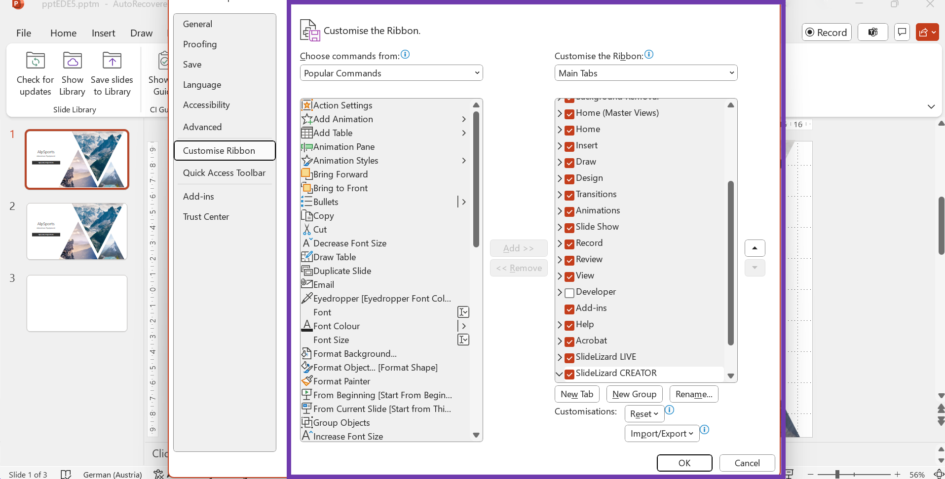 how to import slides in powerpoint from another presentation