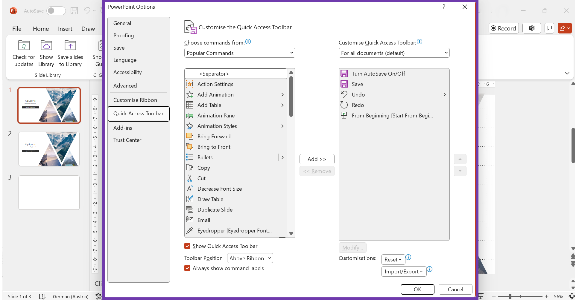 how to import slides in powerpoint from another presentation