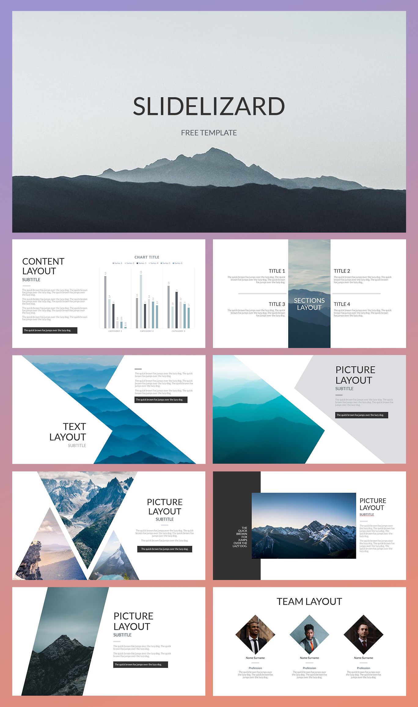 Modern Mountains Gratis Powerpoint Template Slidelizard