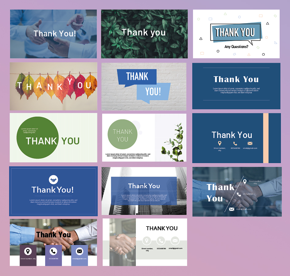 templates for thank you slides
