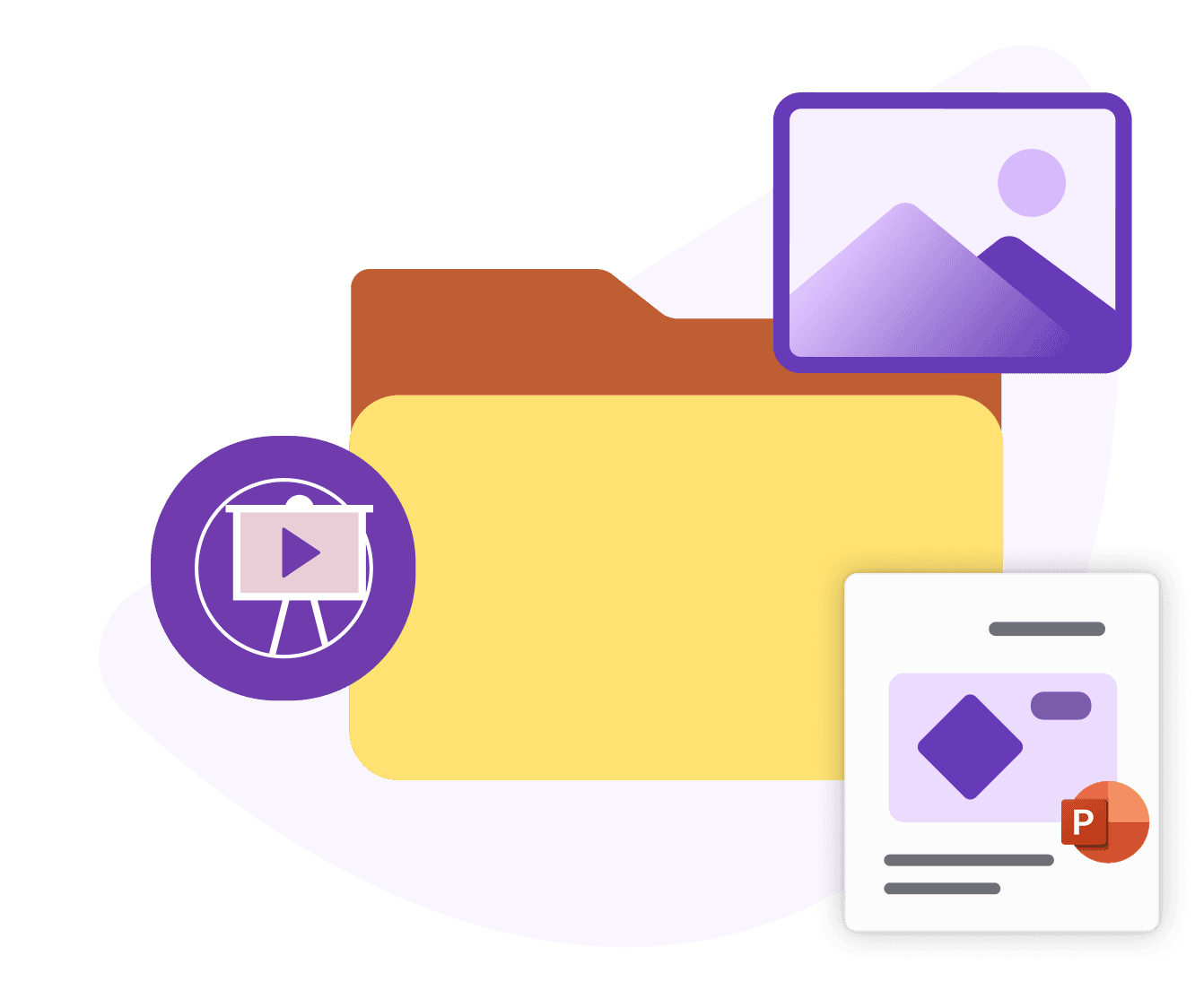 Finance visual with chart and slide elements