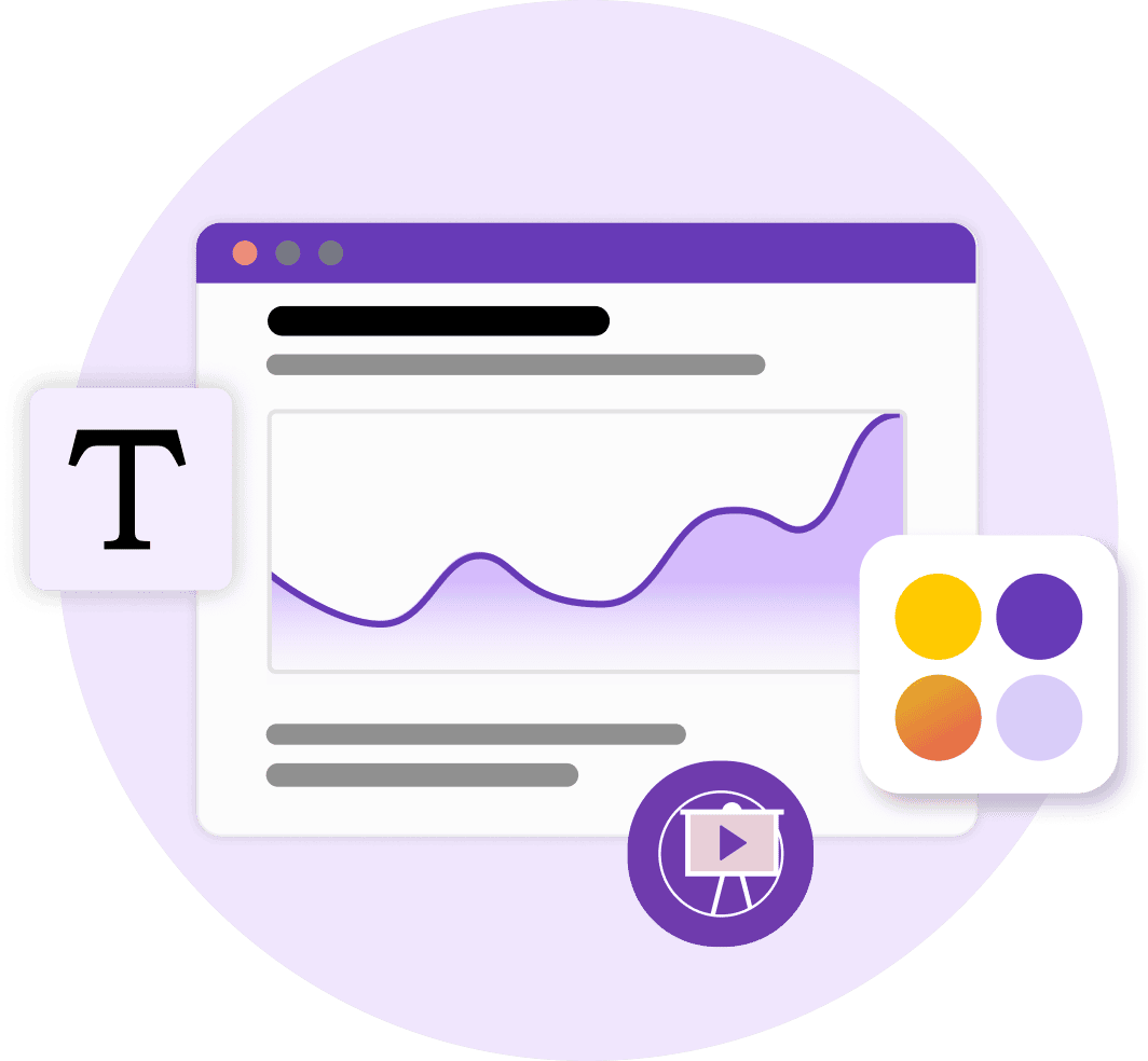 Industrial visual with image, text, and style blocks