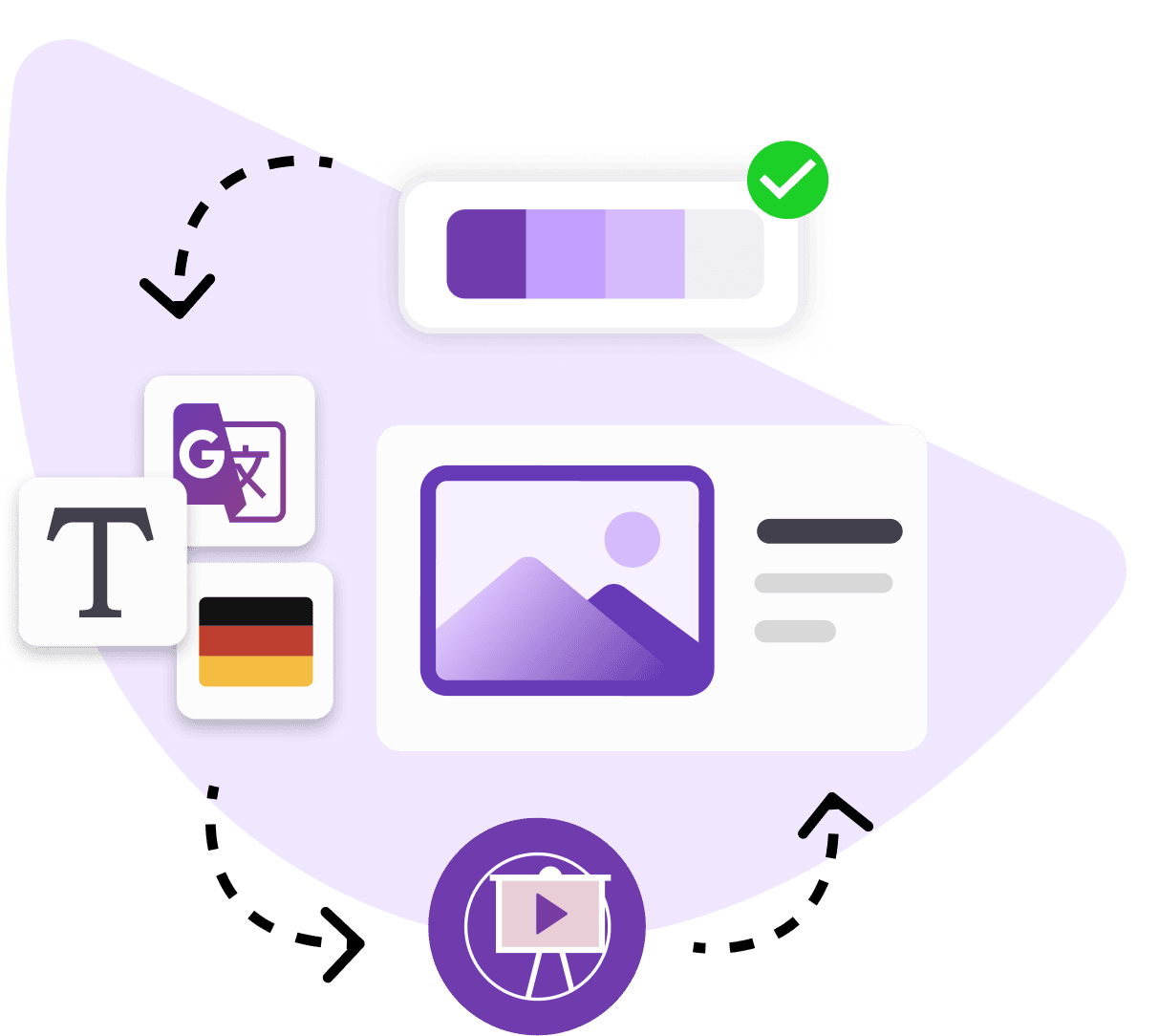 Technology visual with browser mockup and style guide