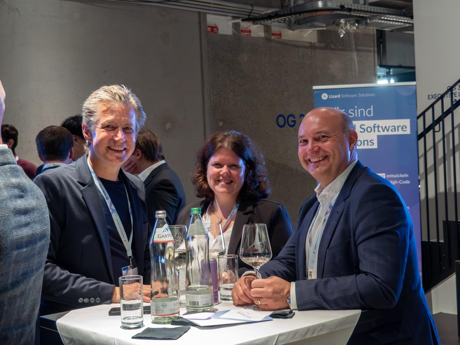 Wine & Business 2025 networking at standing tables